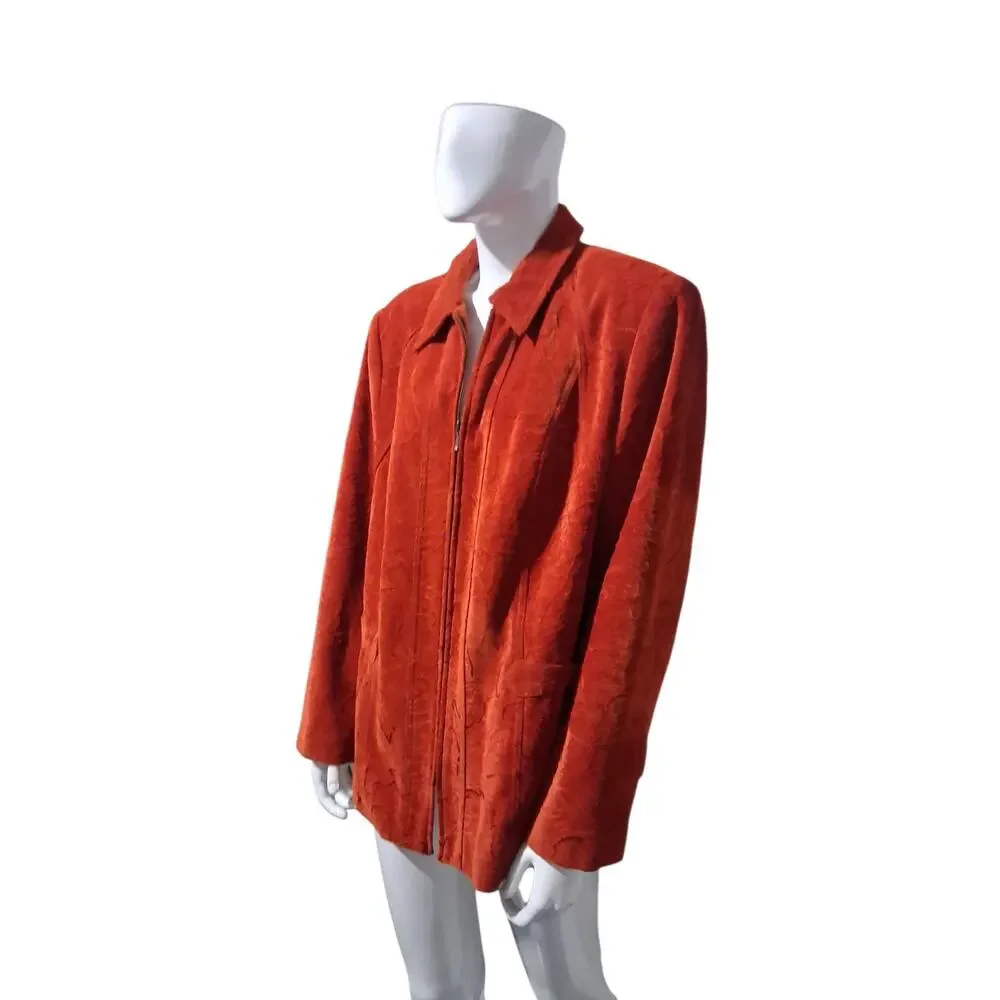 Vintage Conrad‎ C Classy Women's size 18 Velvet Burnout Sophisticated Zip Jacket